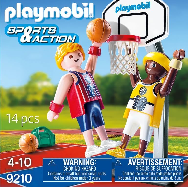 Playmobil Ovo de presente de basquete individual 9210, dramatização divertida e imaginativa, conjuntos adequados para crianças de 4 anos ou mais