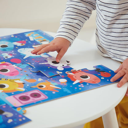 Janod - Quebra-cabeça de concerto de rock de unicórnio - Quebra-cabeça de papelão FSC de 24 peças - Desenvolve paciência e concentração - Fabricado na França - Quebra-cabeça infantil para maiores de 3 anos,