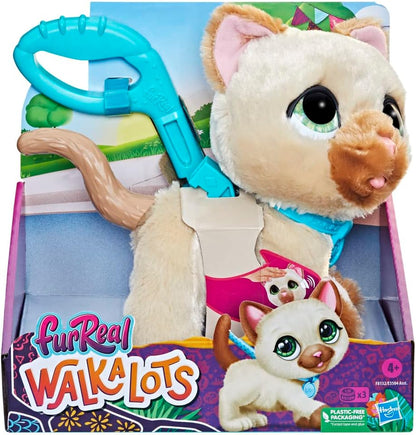 FurReal friends Walkalots Large Racker gato de brinquedo interativo para caminhar com sons e reações para crianças de 4 anos