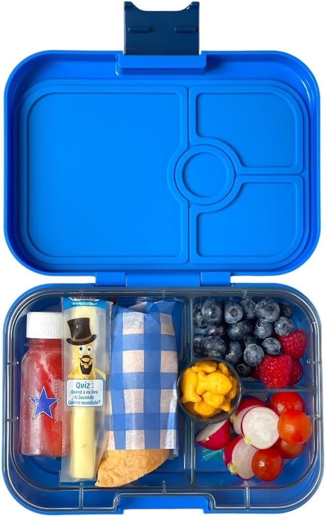 Yumbox Recipiente de lancheira Bento à prova de vazamentos Panino para crianças e adultos (azul surf (bandeja de urso polar))