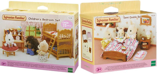 Sylvanian Families 5338 Conjunto de Quarto Infantil, Multicolor & Famílias - Cama Semi-Casal