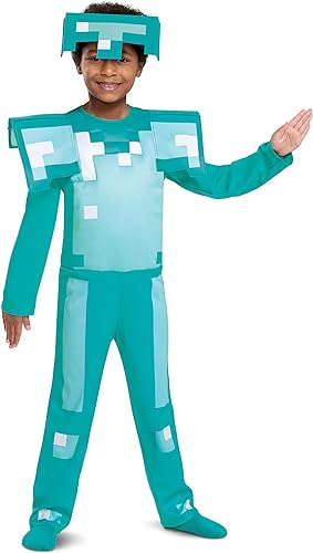 DISGUISE Disfraz Oficial de Minecraft para niños, Disfraz de Minecraft con Armadura de Diamantes, Disfraz Elegante, Halloween, cumpleaños, día Mundial del Libro, Disfraces para niños y niñas