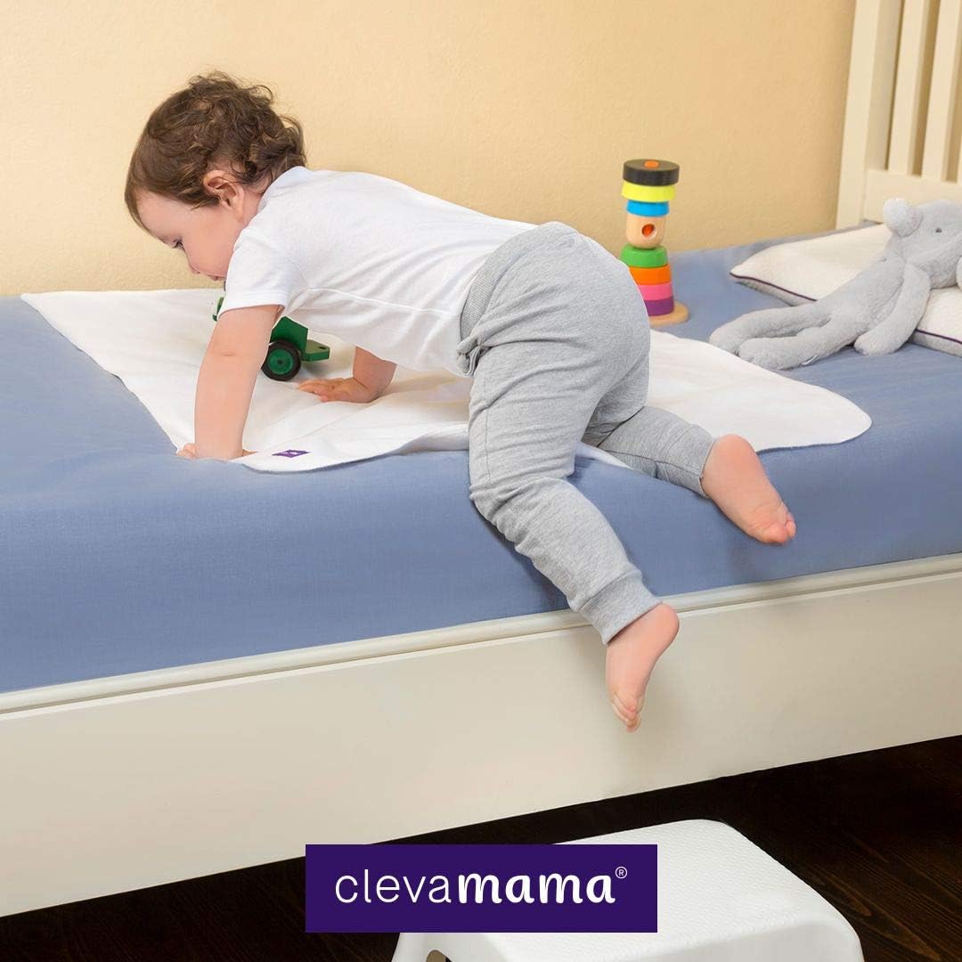 Clevamama Lençol protetor de cama à prova d'água Tensal - Tapete de dormir para treinamento de banheiro em Tensal reutilizável e lavável para incontinência e acidentes - Wahite, 70x90cm (3331)