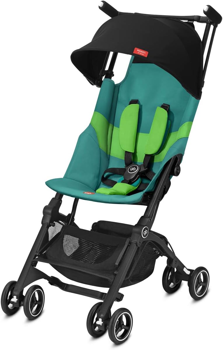 gb Gold Pockit+ All Terrain Ultra Compact Carrinho de passeio, compatível com bagagem de cabine, de 6 meses a 22 kg (aprox. 4 anos), Laguna Blue