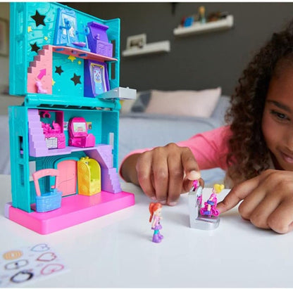 Polly Pocket Pollyville Arcade com 4 andares, 2 bonecas e 5 acessórios