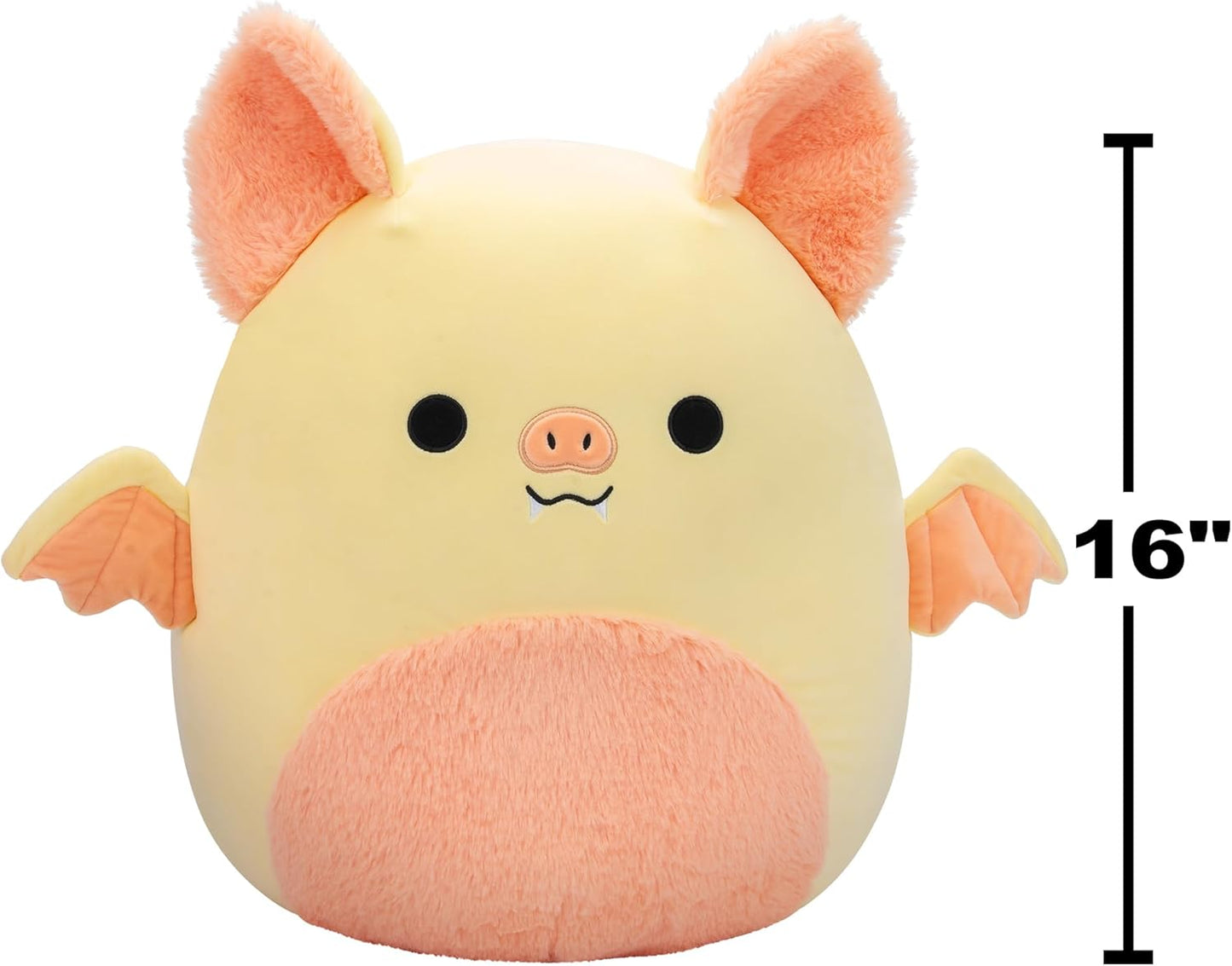 Squishmallows SQCR05482 16 Polegadas-Meghan O Morcego Creme e Rosa com Barriga Fuzzy, Multicor