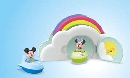 Playmobil 71696 JUNIOR e Disney: Mickey's & Minnie's Cloud Home, Mickey Mouse, feito de mais de 90% de plástico à base de plantas, brinquedo para presente e dramatização divertida, conjuntos de jogos para crianças com mais de 12 meses