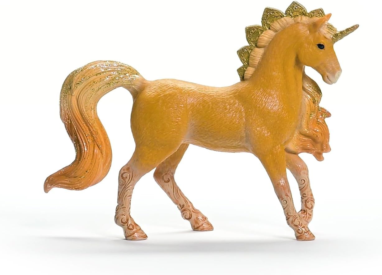 Schleich 70822 BAYALA Apollon Unicorn Stallion Figurine para maiores de 5 anos, marrom dourado