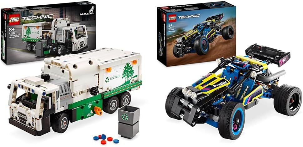 LEGO Brinquedo de caminhão de lixo elétrico Technic Mack LR para meninos e meninas com mais de 8 anos de idade, caminhão de lixeira com características realistas, ideia de presente de veículo 42167