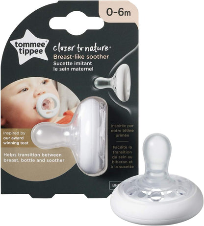 2 x Tommee Tippee mais perto da natureza chupeta e chupeta semelhante a um seio com silicone natural, sem BPA e design ortodôntico para recém-nascidos, bebês e crianças, de 0 a 6 meses