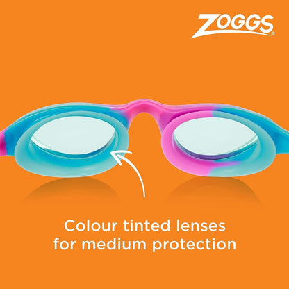 Zoggs Óculos de natação Super Seal para crianças, óculos de natação com proteção UV, alça de conforto com ajuste rápido e divisão, lentes transparentes para óculos de natação sem neblina, óculos Zoggs para crianças de 6 a 14 anos