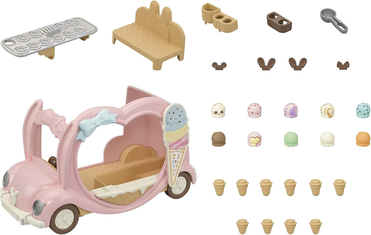 Sylvanian Families  Van de sorvete, rosa pastel