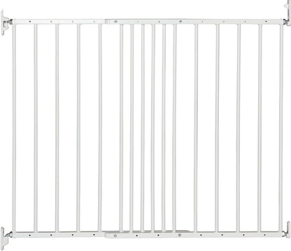 BabyDan Portão de segurança extensível de metal Multidan, branco - serve para aberturas de 62,5 cm a 106,8 cm - encaixe por parafuso e portão de pressão Munchkin Lindam Sure Shut Axis também adequado como portão para cães