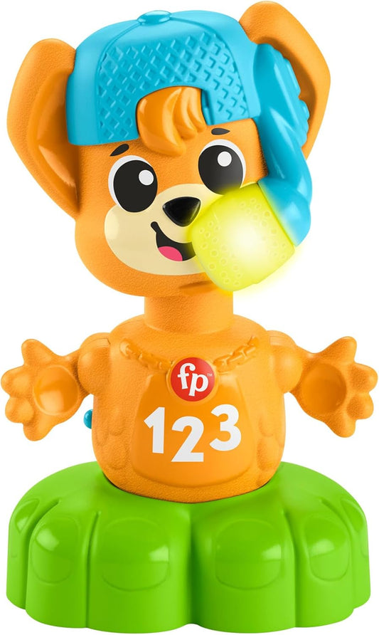 Fisher-Price Brinquedo de aprendizagem para bebês Link Squad Opposites Fox com música e luzes para idades de 9+ meses, versão em inglês do Reino Unido, compatível apenas com itens Link Squad, HYL20