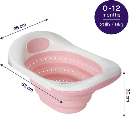 ClevaMama ClevaBath - The Baby Sink Bath, Bañera plegable para recién nacidos - Gris, 53x38x30 cm, 0-12 meses