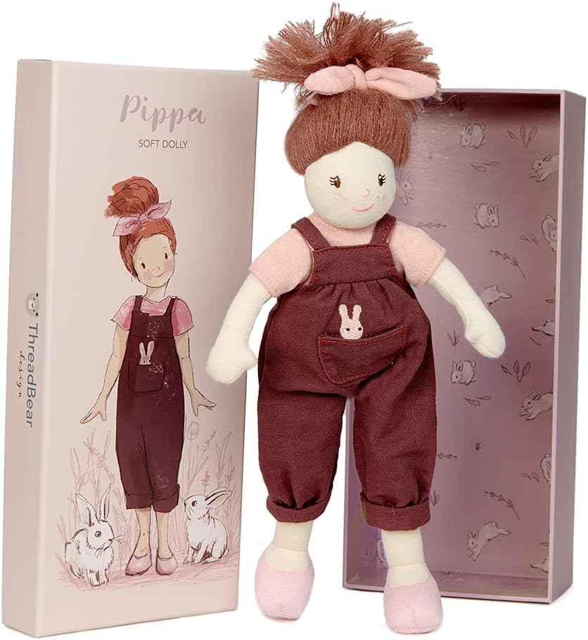 ThreadBear Design Boneca de pano Pippa - brinquedo macio para crianças