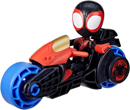 SPIDEY AND HIS AMAZING FRIENDS Marvel, Miles Morales: boneco de ação do Homem-Aranha, motocicleta de brinquedo, brinquedos para crianças de 3 anos