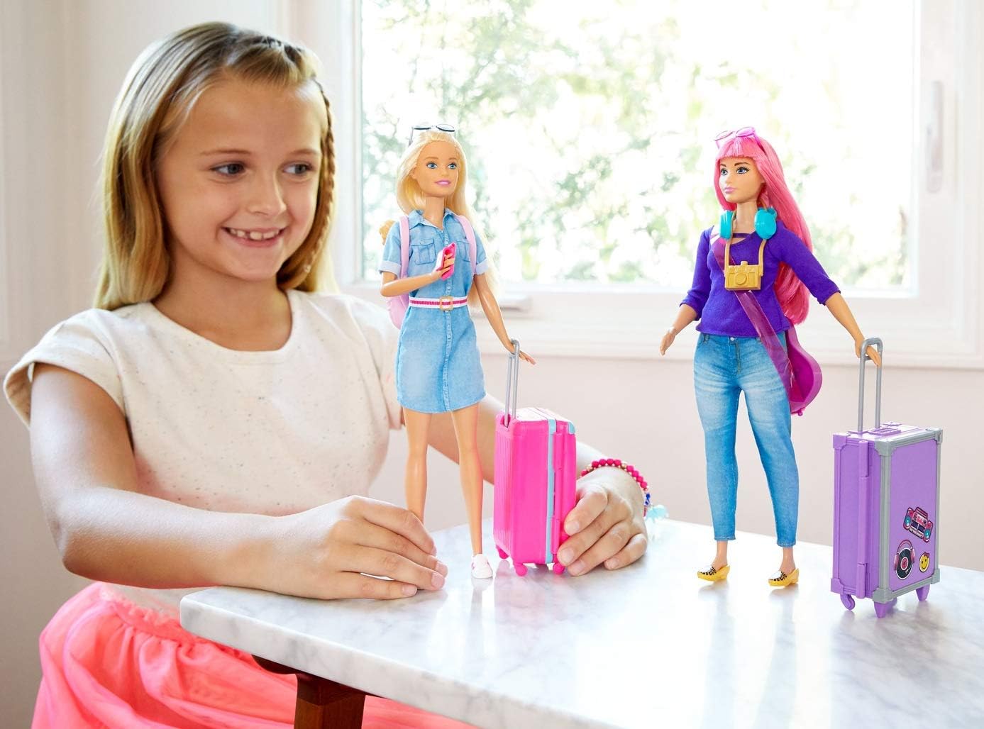 Barbie Helicóptero, Rosa e Azul com Rotor Giratório