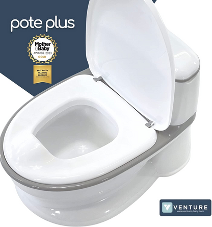 Pote Plus - My First WC Potty (Cinza) - Vencedor do Prêmio Mãe e Bebê Gold 2023 de Melhor Produto de Treinamento Potty