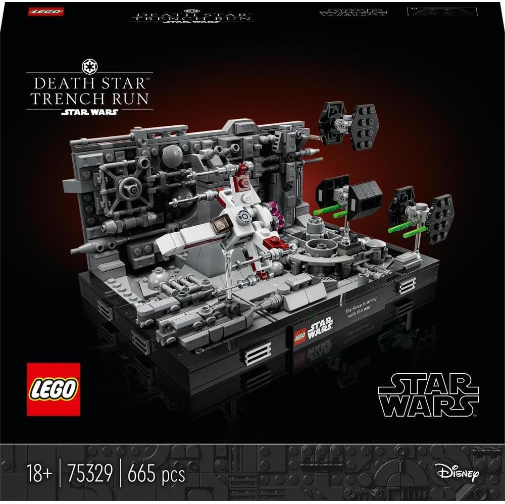 LEGO Star Wars Death Star Trench Run Diorama 75329 Kit de construção criativa para adultos; Cena colecionável construída em tijolos para exibição; Diversão ou presente de aniversário para fãs