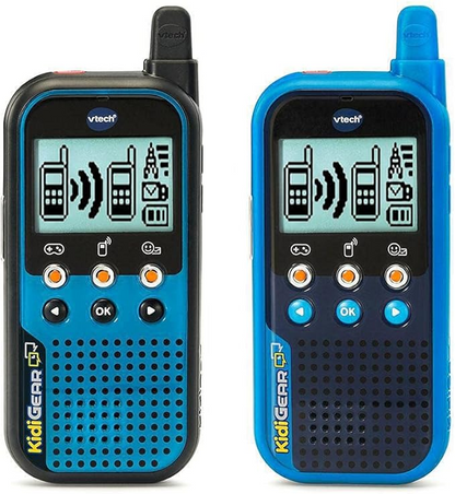 VTech KidiGear Walkie Talkies Explorer, Walkie Talkies externos com conexão digital segura, tocha, efeitos de voz, animações e jogos, brinquedo para crianças de 5, 6, 7 anos ou mais, versão em inglês