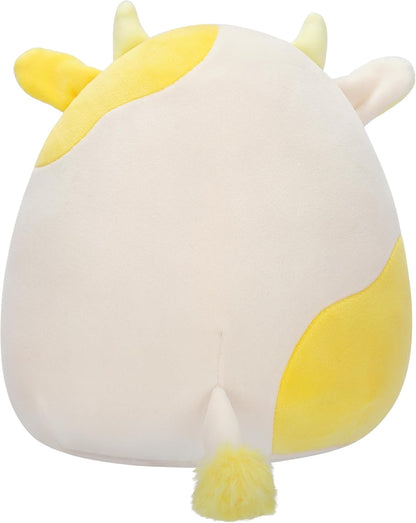 Squishmallows SQCR05402 7,5 polegadas-Bodie A vaca amarela e branca, multicolor