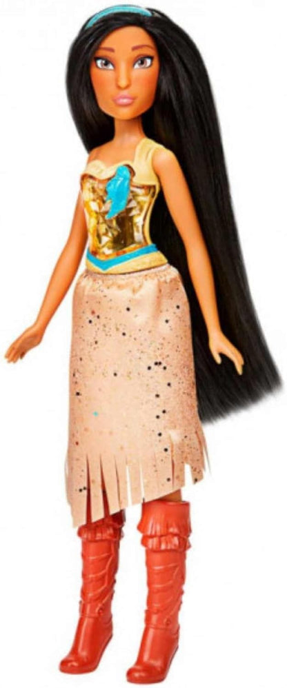 Muñeca Disney Princess Royal Shimmer Pocahontas, muñeca de moda con falda y accesorios, juguete para niños a partir de 3 años