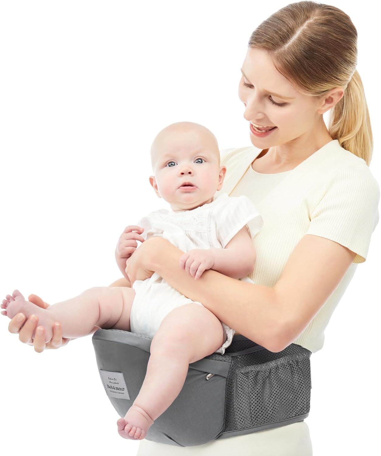 Bebamour porta-bebês assento quadril 0-36 meses leve 3 em 1 porta-bebês recém-nascido para criança hipseat (com extensor de cintura, série dobrável