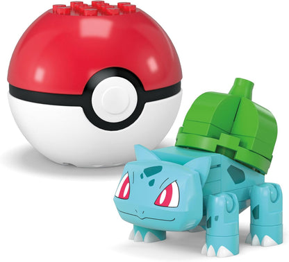 MEGA Conjunto de brinquedos de construção Pokémon Squirtle e Cubone com 45 peças, 2 personagens articulados e Pokébola, 2 polegadas de altura, para crianças, HXP15