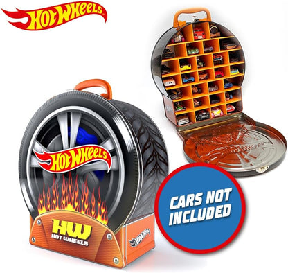 Hot Wheels Estojo de armazenamento para carro - Maior armazenamento Estojo para transporte de carros com alça de transporte fácil para até 29 veículos, organizador de brinquedos para carros - Carros não estão incluídos