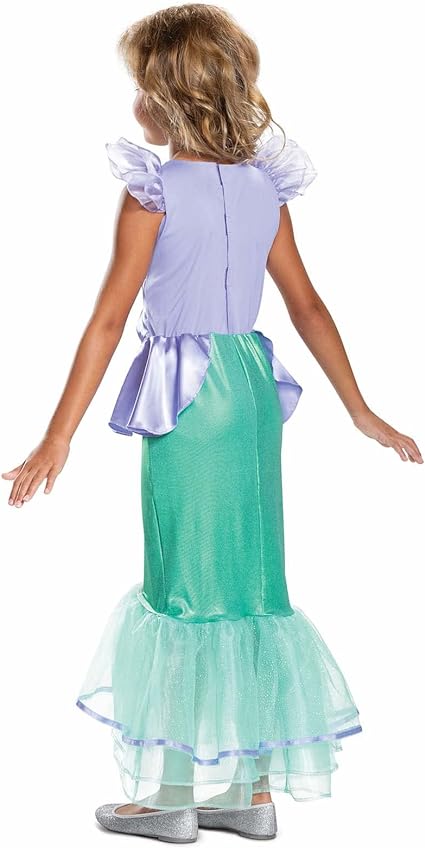 DISGUISE   Disney princesa oficial deluxe ariel traje crianças sereia cauda vestido, pequena sereia princesa vestir-se para meninas tamanho s