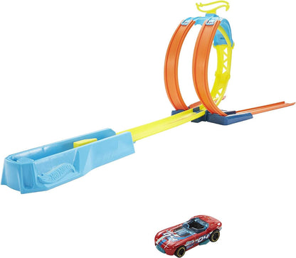 Hot Wheels Track Builder Unlimited Split Loop Pack, Loop com 2 opções de saída, conecta-se a outros conjuntos, inclui 1 carro Hot Wheels, presente para crianças a partir de 6 anos, HDX77