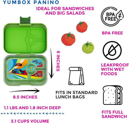 Yumbox Recipiente de lancheira Bento à prova de vazamentos Panino para crianças e adultos (azul surf (bandeja de urso polar))