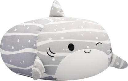 Squishmallows SQCR06550 Empilháveis Sachie de 12 polegadas, o tubarão-baleia listrado cinza