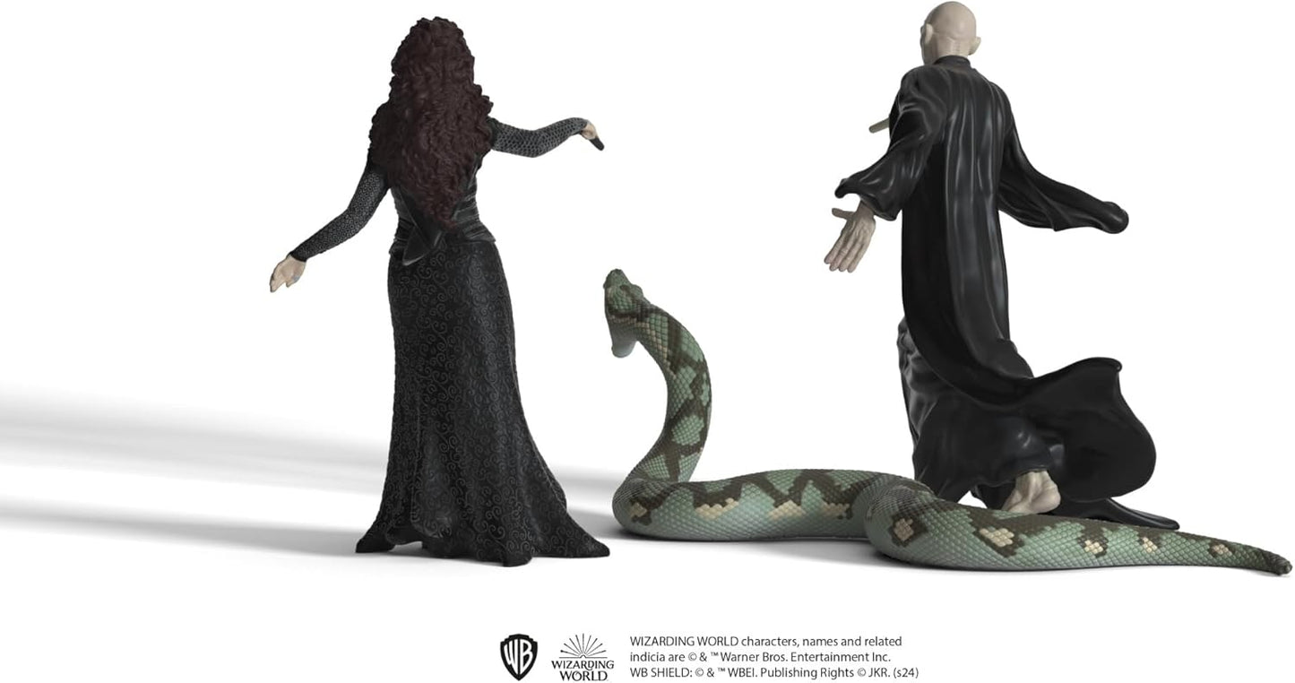 Schleich 42684 Lord Voldemort, Nagini e Bellatrix Lestrange, a partir de 6 anos WIZARDING WORLD - Estatueta, 21 x 16 x 18 cm