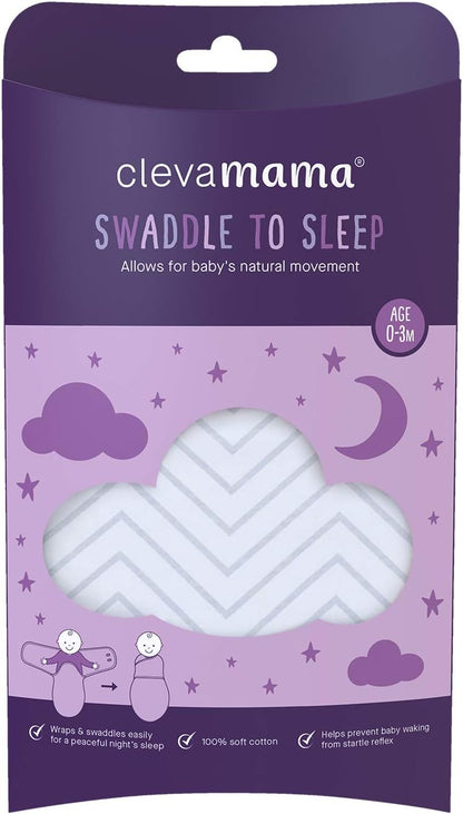 ClevaMama Cobertor Baby Swaddle Wrap para recém-nascidos e bebês, saco de dormir 100% algodão com asas ajustáveis, unissex (0-3 meses) - Coral