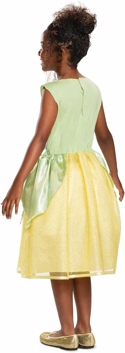 DISGUISE Fantasia oficial de princesa Tiana da Disney para crianças, vestido de princesa para meninas