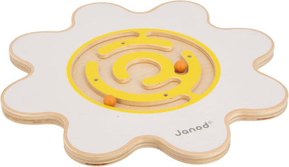 Janod - Tabla de equilibrio Sweet Cocoon Flower - Juguete de madera FSC - Desarrolla el sentido del equilibrio y la concentración - Juego de habilidad para niños a partir de 5 años