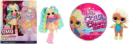 Jajaja ¡Sorpresa! Muñeca de moda OMG Sunshine Makeover - BUBBLEGUM DJ - Incluye cambio de color solar UV, muchas sorpresas y accesorios fabulosos - Gran regalo para niños de 4 años en adelante