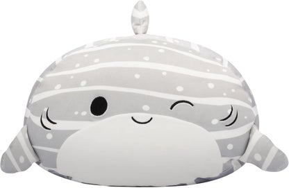 Squishmallows SQCR06550 Empilháveis Sachie de 12 polegadas, o tubarão-baleia listrado cinza