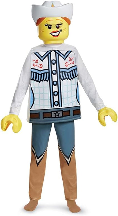 DISGUISE Fantasia Lego Cowgirl Deluxe 18243L, multicolorida, pequena (4-6X)