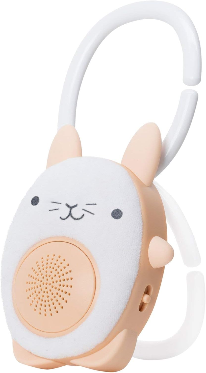 SoundBub by WavHello,Máquina de ruído branco e alto-falante Bluetooth | Chupeta sonora para bebê portátil e recarregável - Bella The Bunny, branca