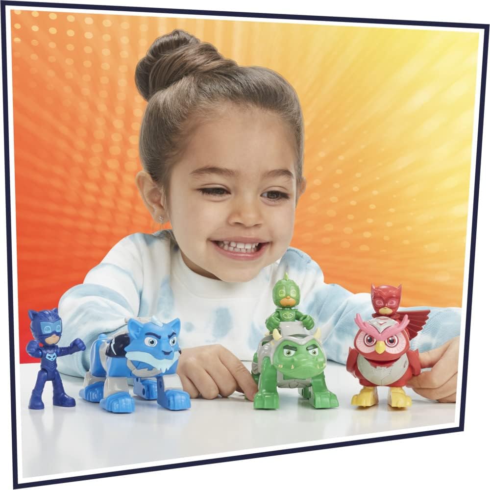 PJ Masks Animal Power Hero Animal Trio Brinquedo pré-escolar, boneco de ação e conjunto de veículos para crianças de 3 anos ou mais