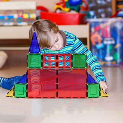 Desire Deluxe Bloques de construcción de azulejos magnéticos, juguetes de construcción para niños y niñas, 47 piezas, juguete educativo de aprendizaje STEM para niños de 3, 4, 5, 6, 7, 8 años, regalo