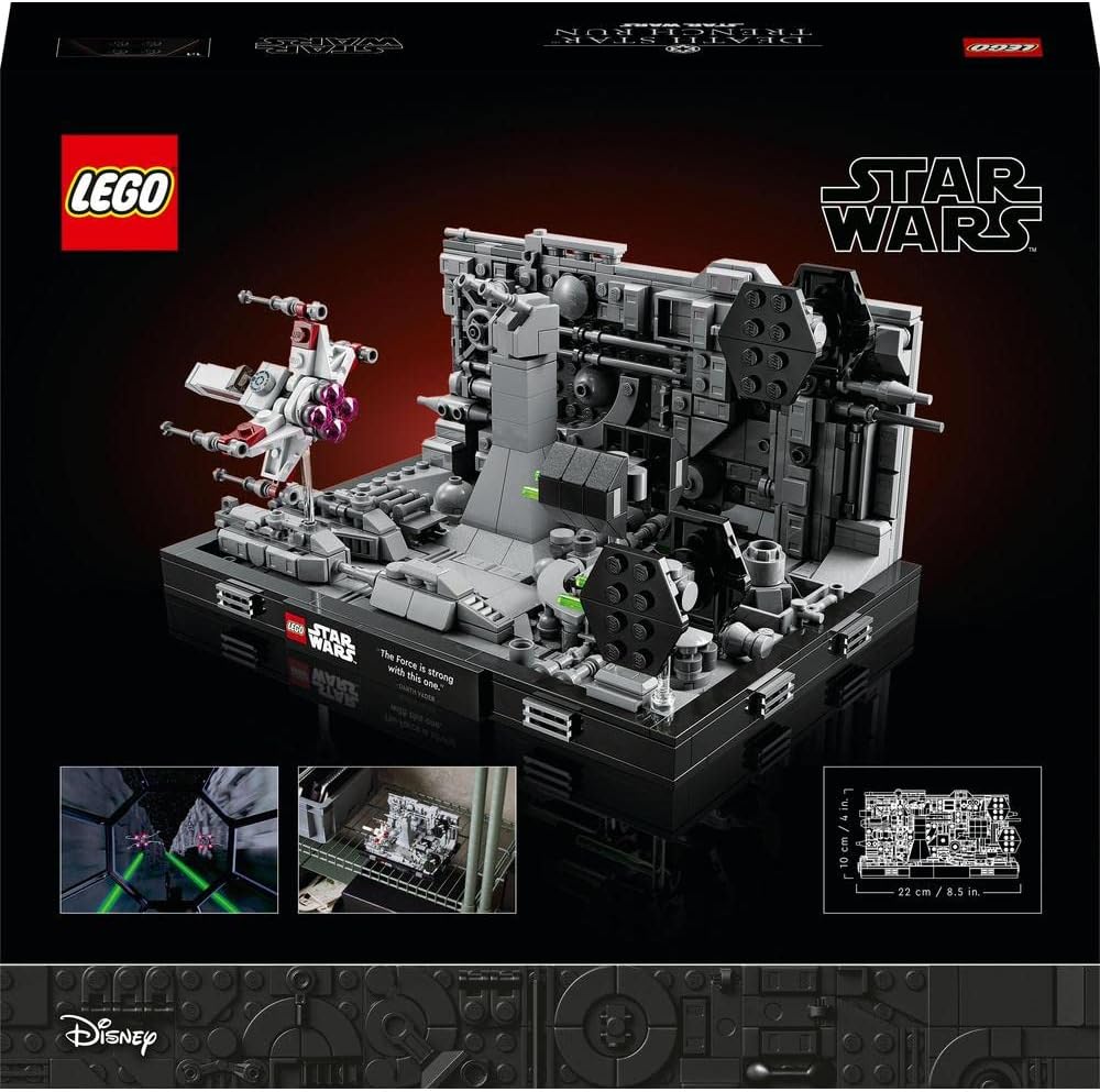 LEGO Star Wars Death Star Trench Run Diorama 75329 Kit de construção criativa para adultos; Cena colecionável construída em tijolos para exibição; Diversão ou presente de aniversário para fãs