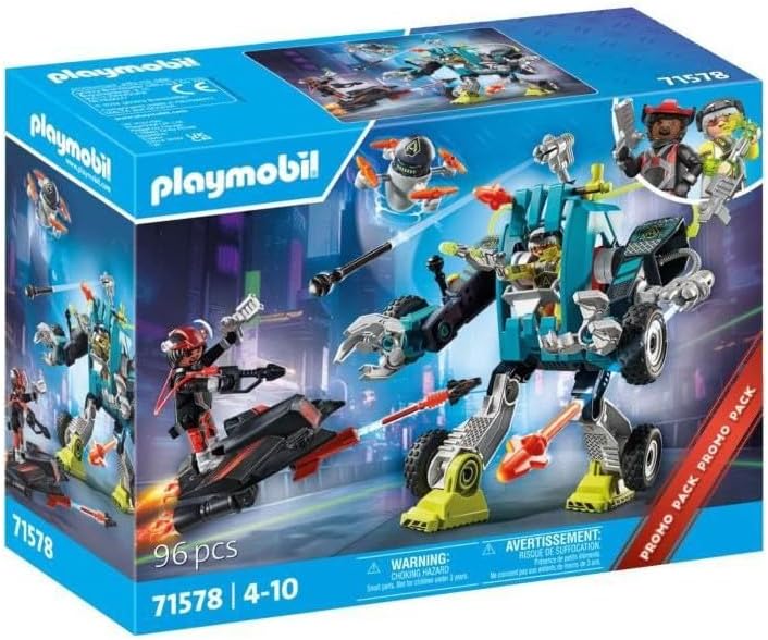 Playmobil Pacote promocional 71578 Robot v. Glider Playset, brinquedos para presentear e encenação divertida e imaginativa, conjuntos de jogos adequados para crianças de 4 anos ou mais