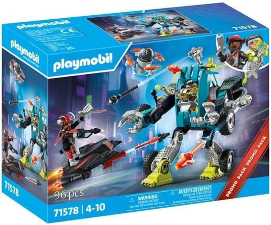 Playmobil Pacote promocional 71578 Robot v. Glider Playset, brinquedos para presentear e encenação divertida e imaginativa, conjuntos de jogos adequados para crianças de 4 anos ou mais