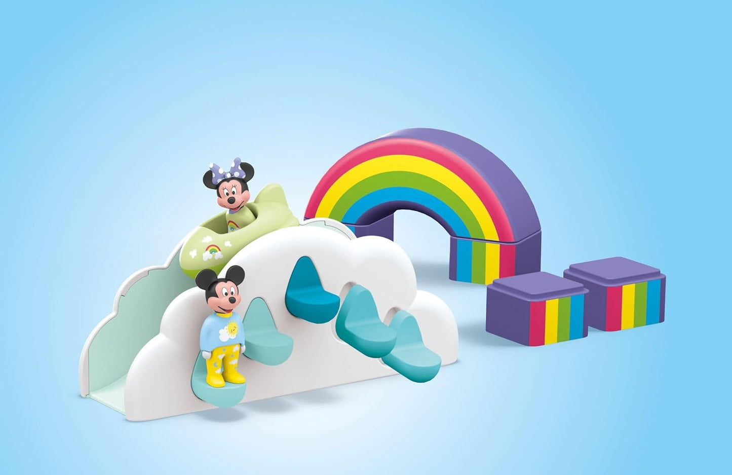 Playmobil 71696 JUNIOR e Disney: Mickey's & Minnie's Cloud Home, Mickey Mouse, feito de mais de 90% de plástico à base de plantas, brinquedo para presente e dramatização divertida, conjuntos de jogos para crianças com mais de 12 meses