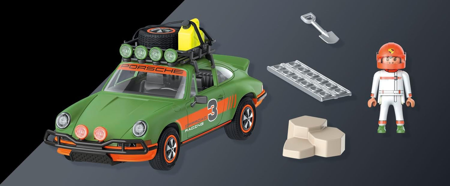 Playmobil 71436 Porsche 911 Carrera RS 2.7 Off-Road Edition, passeios emocionantes por qualquer terreno, com diversas funções, carro colecionável ou conjuntos de jogos adequados para crianças a partir de 5 anos