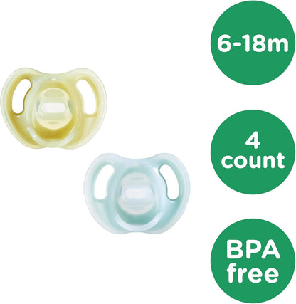 Tommee Tippee Chupeta de silicone ultraleve, design simétrico de uma peça, binkies de silicone sem BPA e chupeta de silicone ultraleve, design simétrico de uma peça, binkies de silicone sem BPA